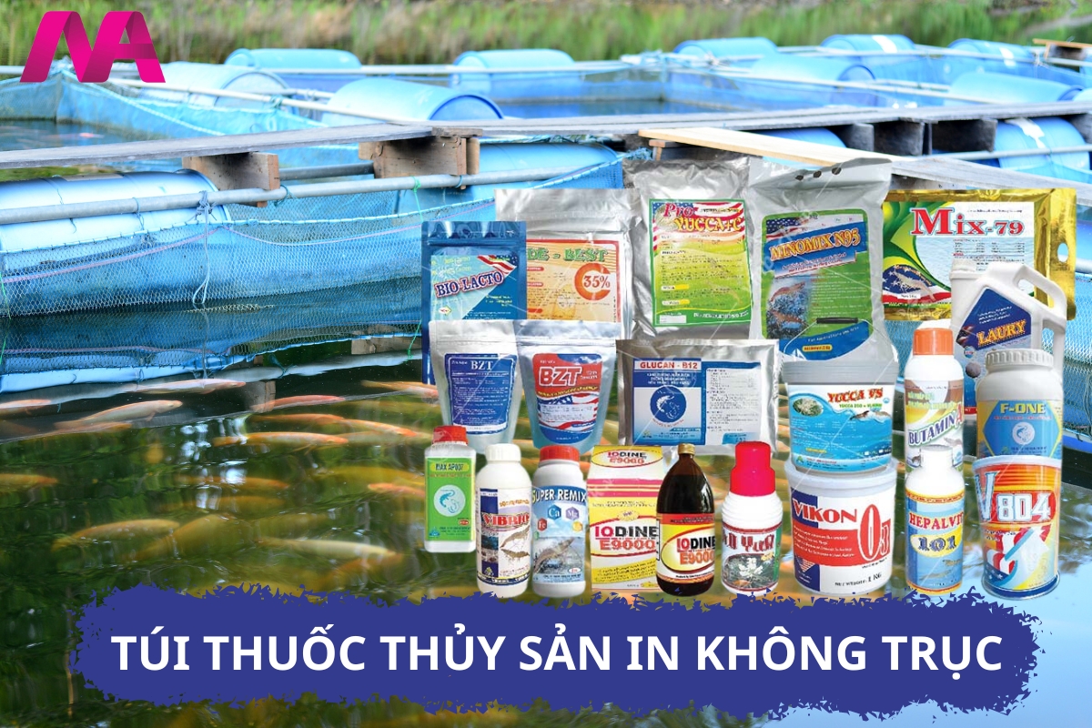 Túi thuốc thủy sản in không trục