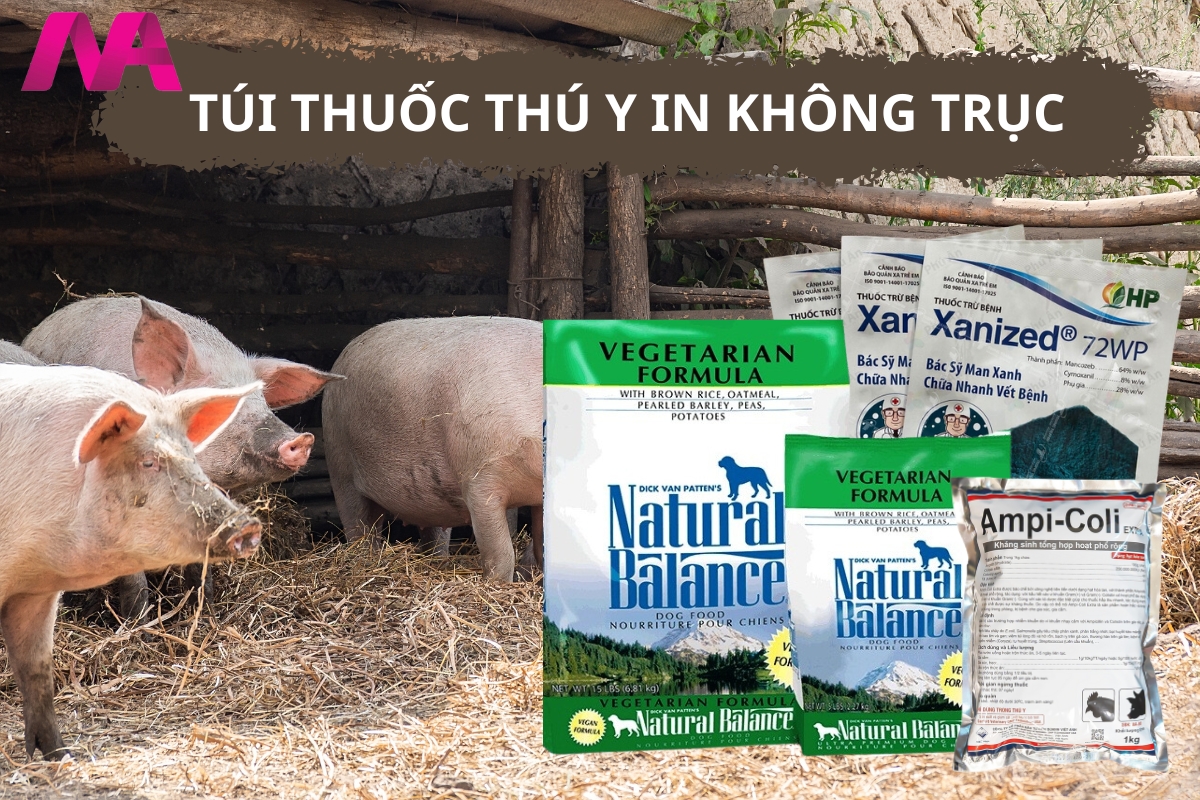 Túi thuốc thú y in không trục